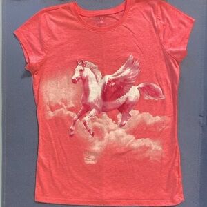 Children’s Place girls Large 10 - 12 pink unicorn t-shirt